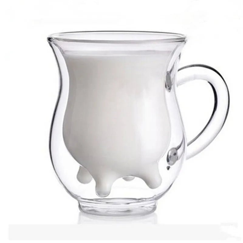 Double Layer Glass 'Cow' Coffee Mug - The House Of BLOC
