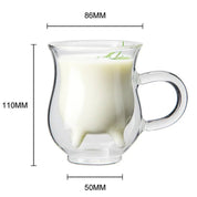Double Layer Glass 'Cow' Coffee Mug - The House Of BLOC