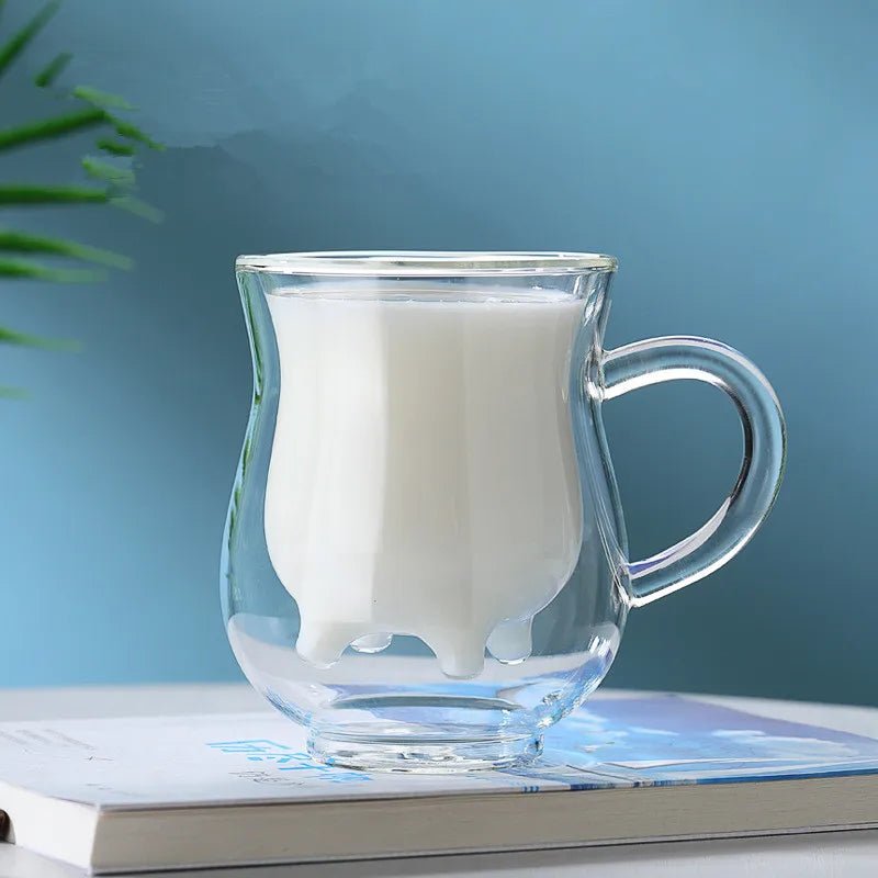 Double Layer Glass 'Cow' Coffee Mug - The House Of BLOC