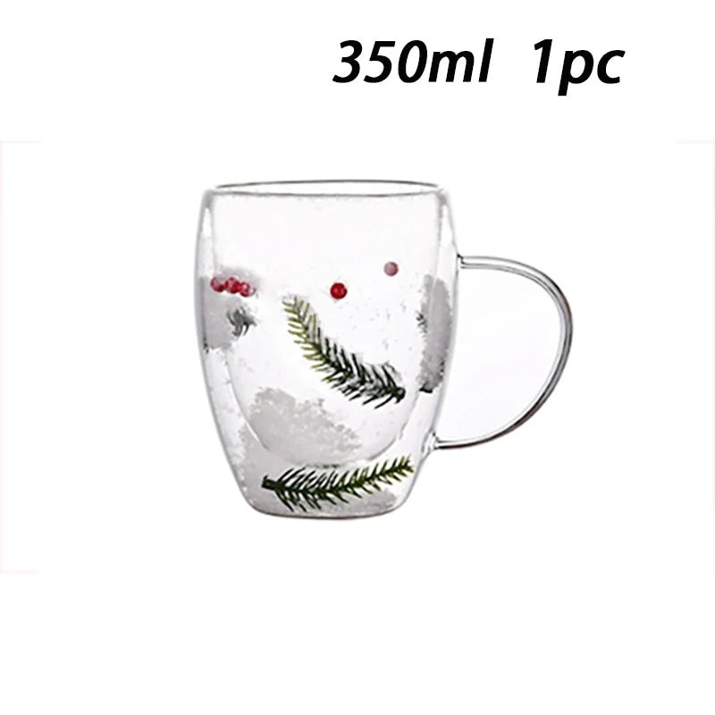 Double Wall Insulated Floral Glass Coffee Mugs - The House Of BLOC