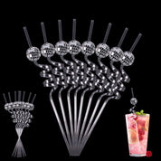 Eight Piece Set Of Sparkling Disco Ball Straws - The House Of BLOC