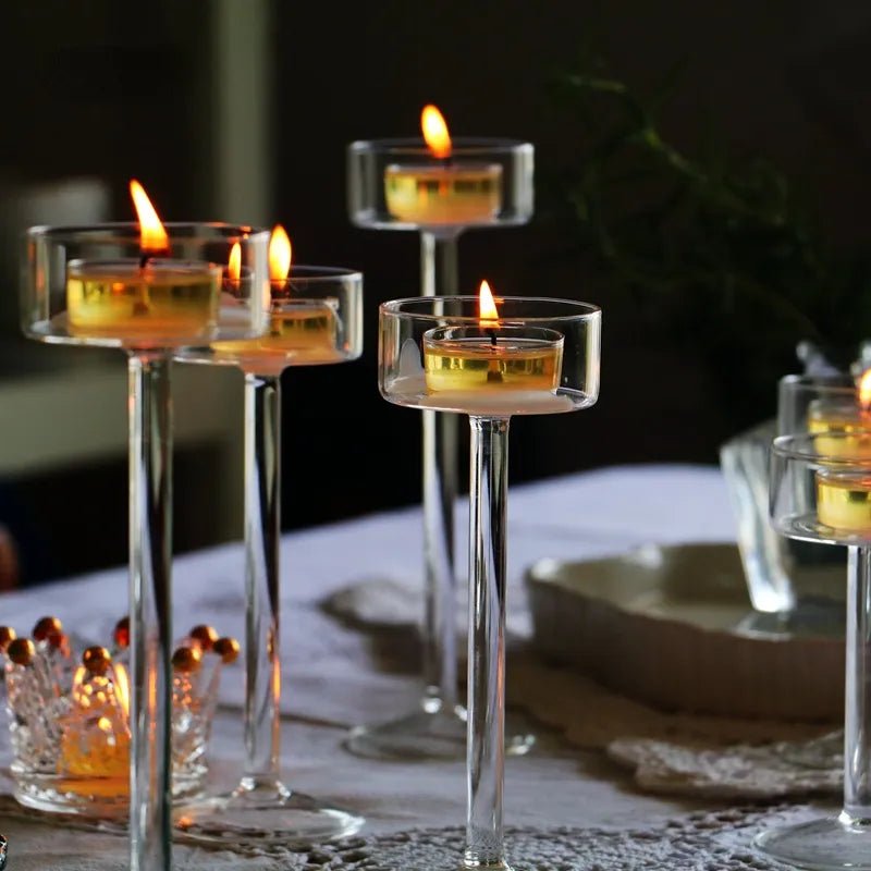 Elegant Glass Tealight Candle Holder - The House Of BLOC