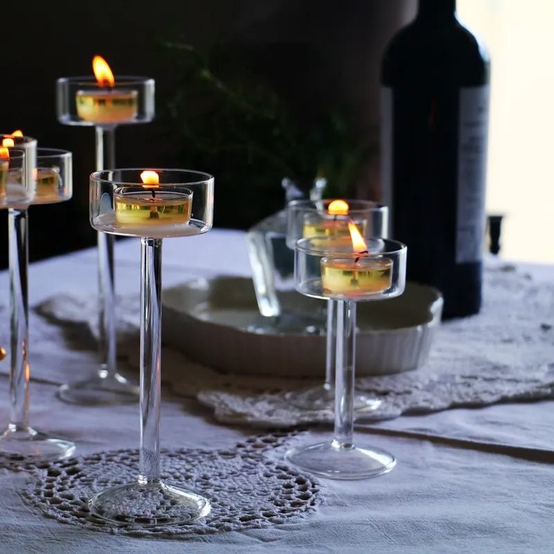 Elegant Glass Tealight Candle Holder - The House Of BLOC
