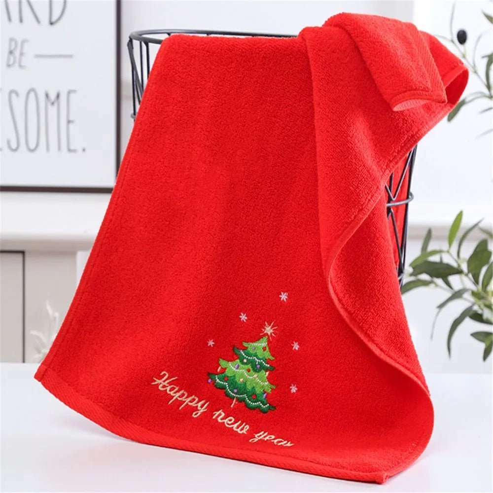 Embroidered Fleece Christmas Bath Towel - The House Of BLOC