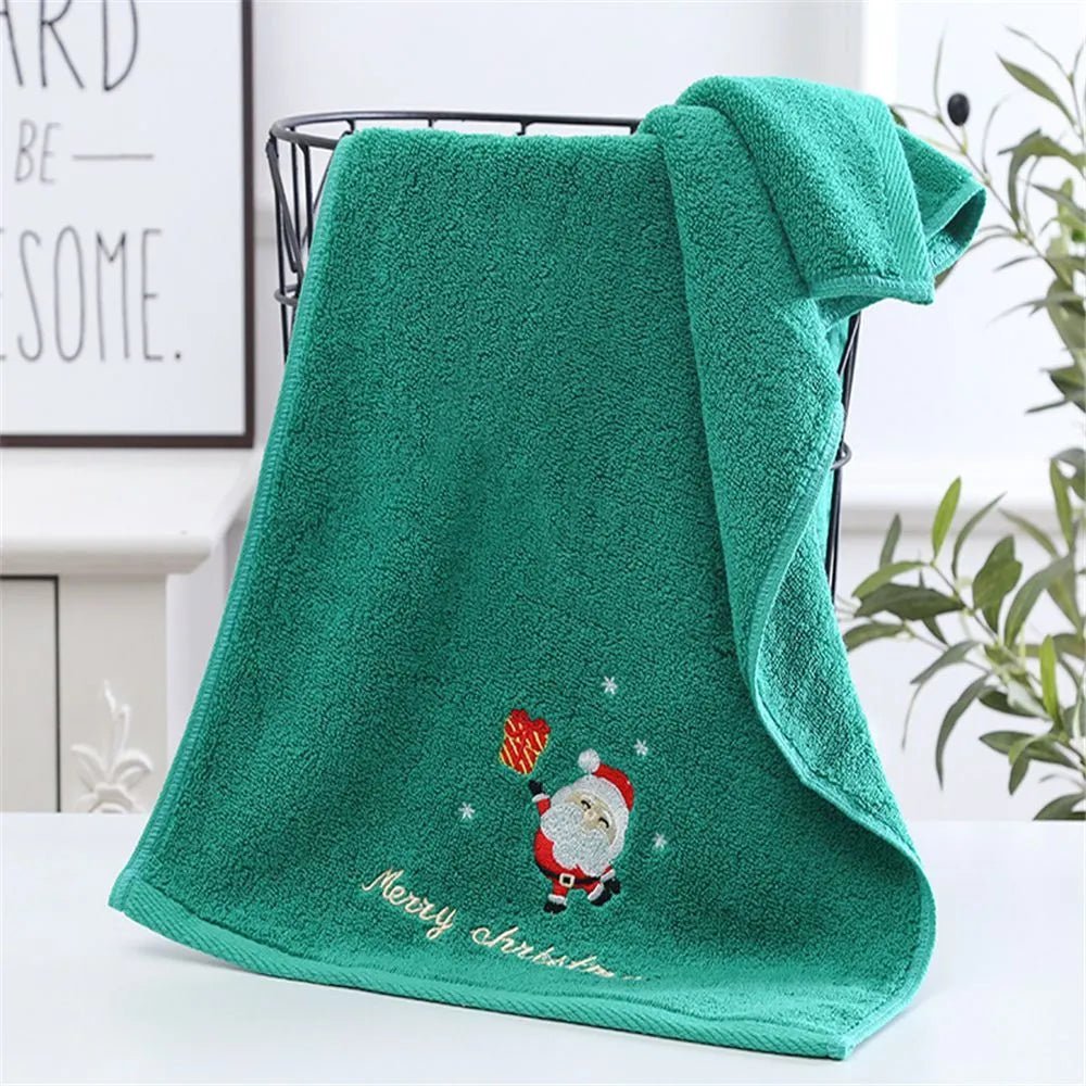 Embroidered Fleece Christmas Bath Towel - The House Of BLOC