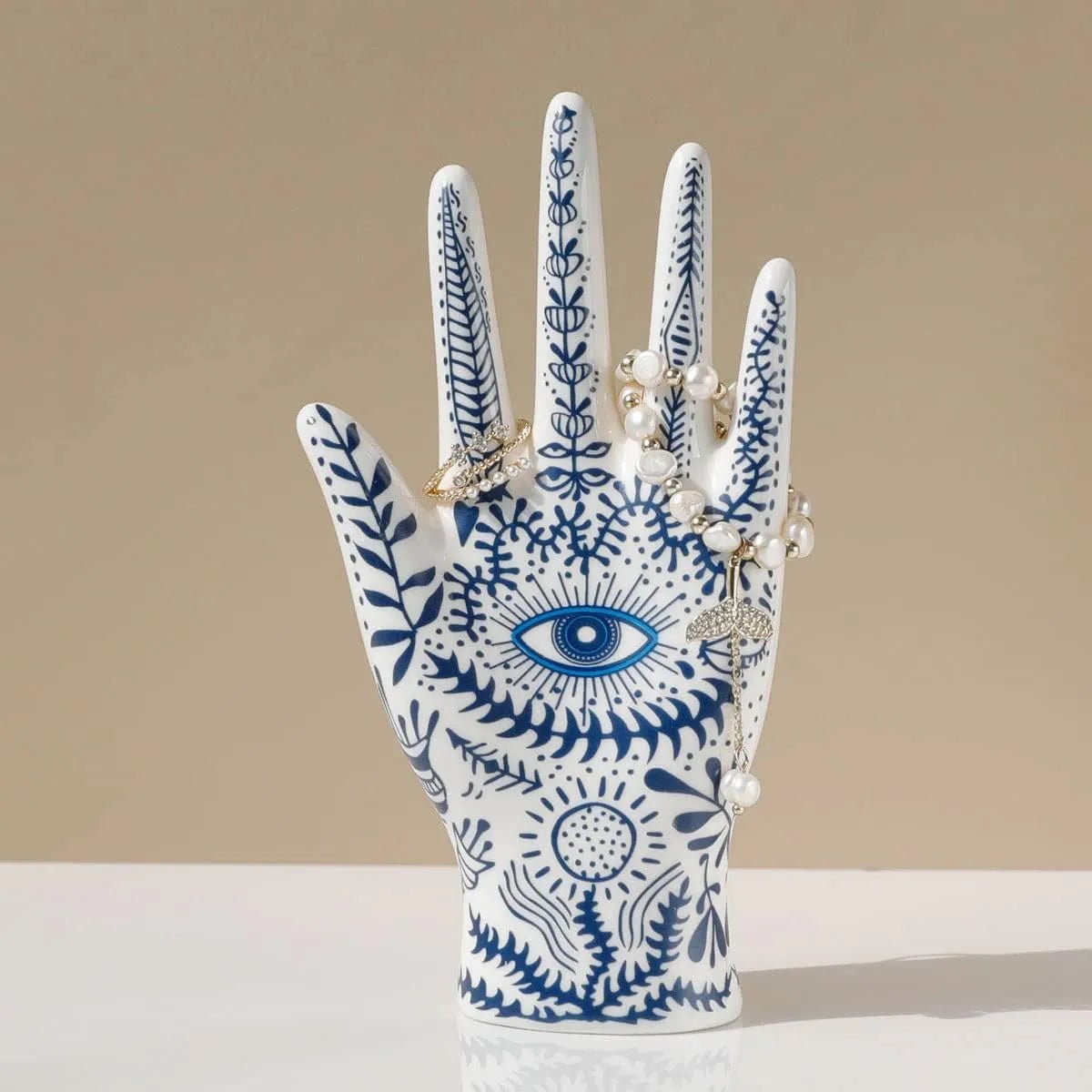 Eye of Fatima Ceramic Jewellery Display Storage Stand - The House Of BLOC