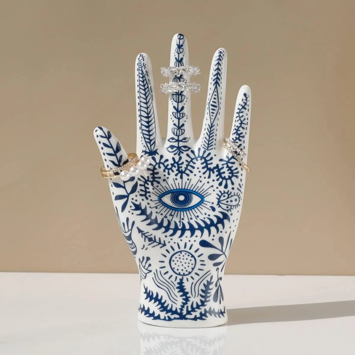 Eye of Fatima Ceramic Jewellery Display Storage Stand - The House Of BLOC