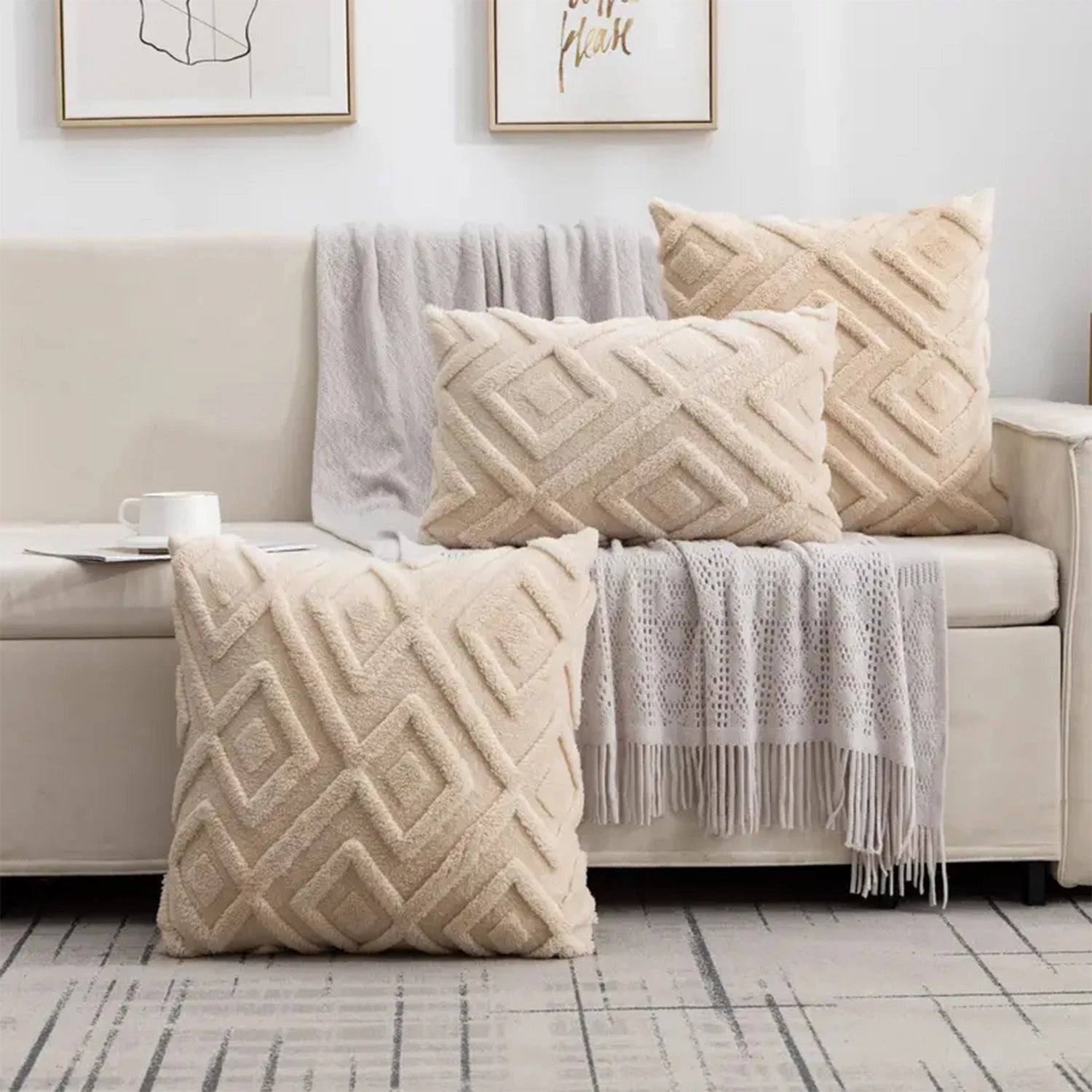 Faux Wool Patterned Cushion Cover - The House Of BLOC