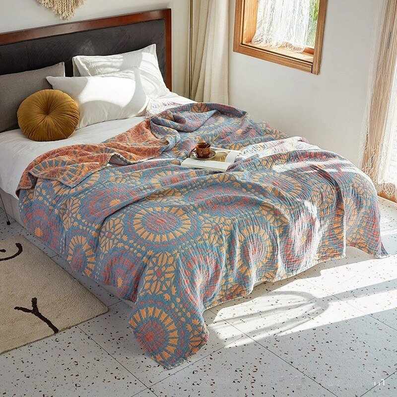 Floral Muslin Bed Cover - The House Of BLOC