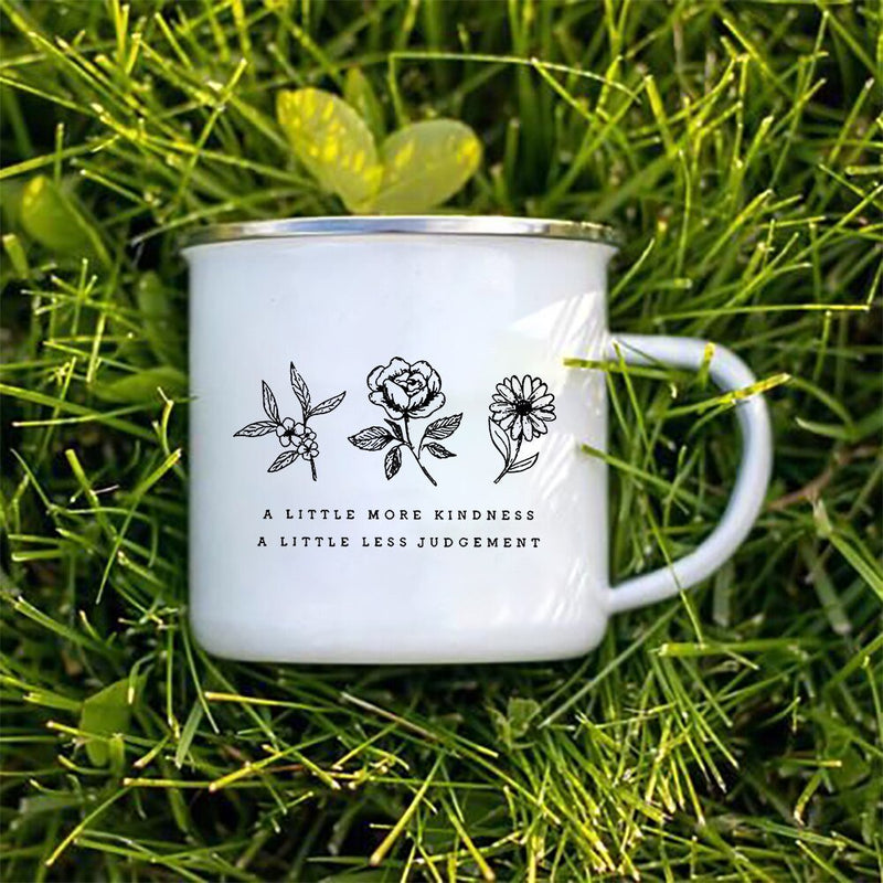 Flower Print Enamel Coffee Mug - The House Of BLOC