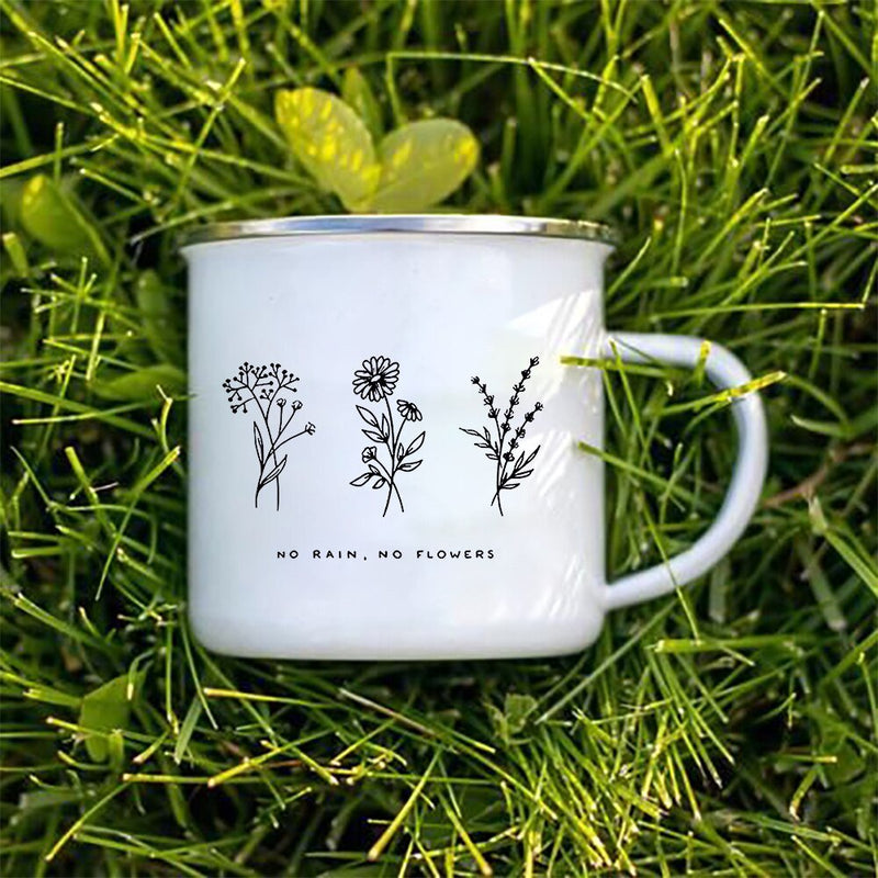 Flower Print Enamel Coffee Mug - The House Of BLOC