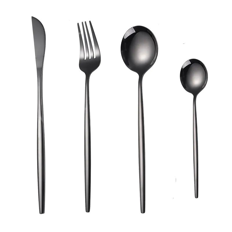 Four Piece Metallic Coloured Cutlery Set - The House Of BLOC