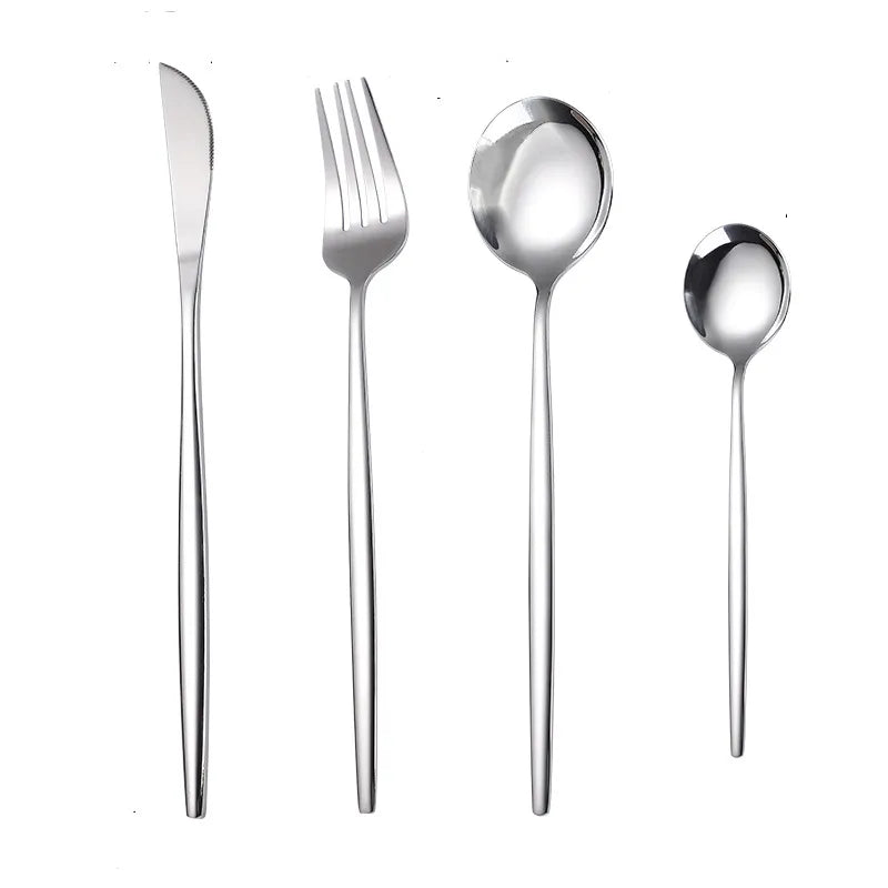 Four Piece Metallic Coloured Cutlery Set - The House Of BLOC