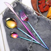 Four Piece Metallic Coloured Cutlery Set - The House Of BLOC