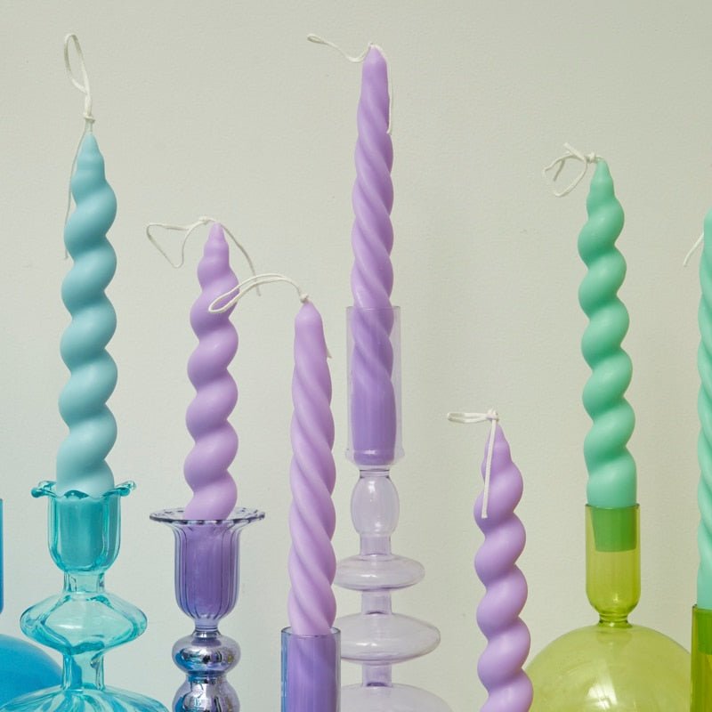 Fragranced Spiral Scented Taper Candles - The House Of BLOC