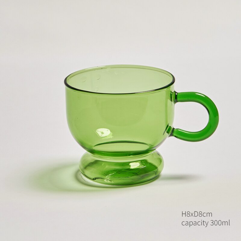 Green Glass Teacup & Saucer Sets - The House Of BLOC