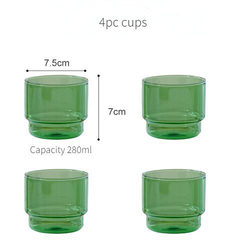 Green Glass Teacup & Saucer Sets - The House Of BLOC