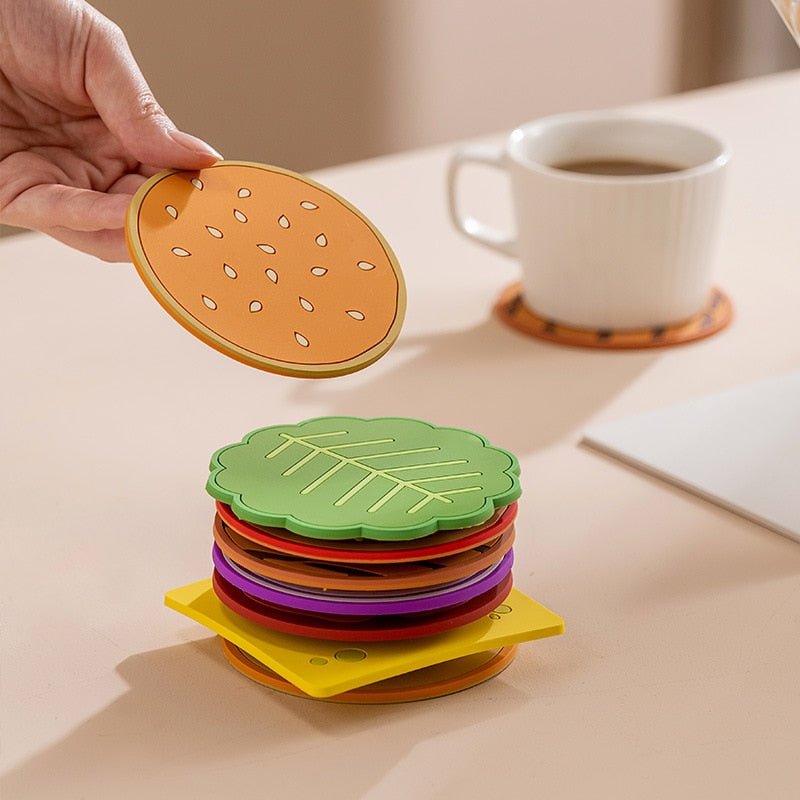 'Hamburger' Shaped Cartoon Coaster Set - The House Of BLOC