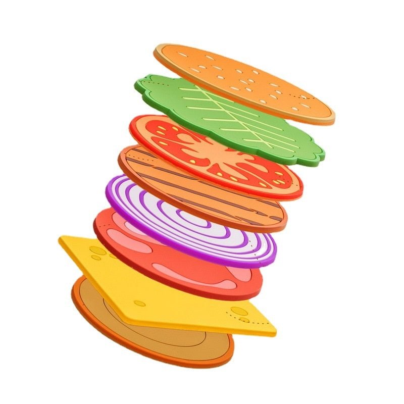 'Hamburger' Shaped Cartoon Coaster Set - The House Of BLOC