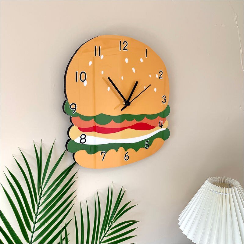 'Hamburger' Shaped Cartoon Silent Wall Clock - The House Of BLOC
