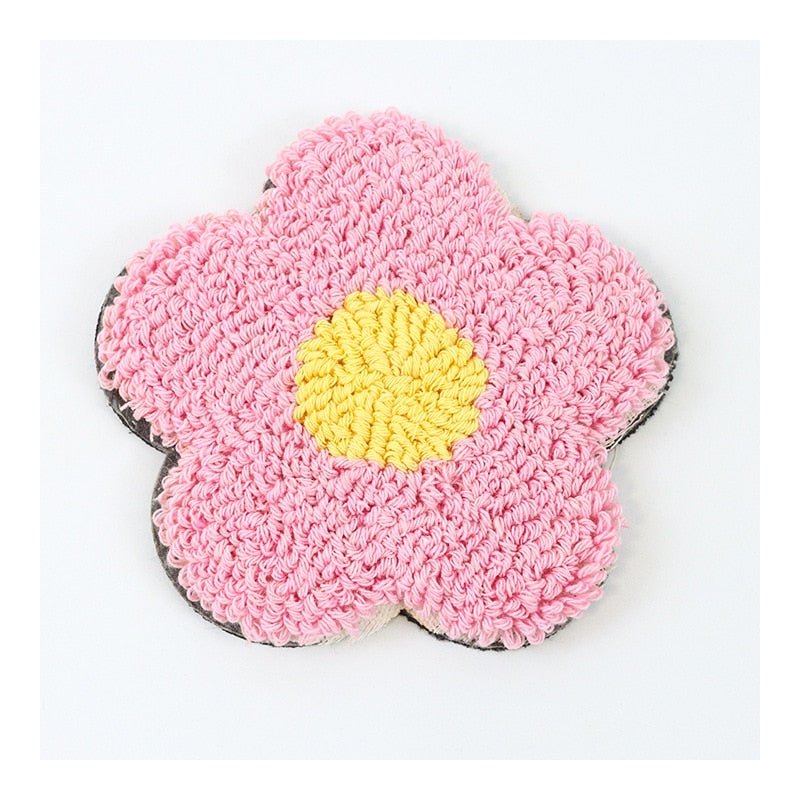 Hand Tufted Plush Retro Style Flower Coaster - The House Of BLOC