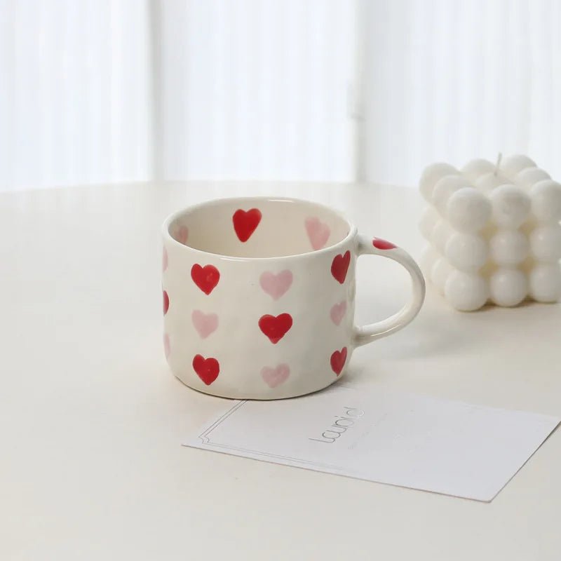 Heart Pattern Coffee Mug & Plate Set - The House Of BLOC