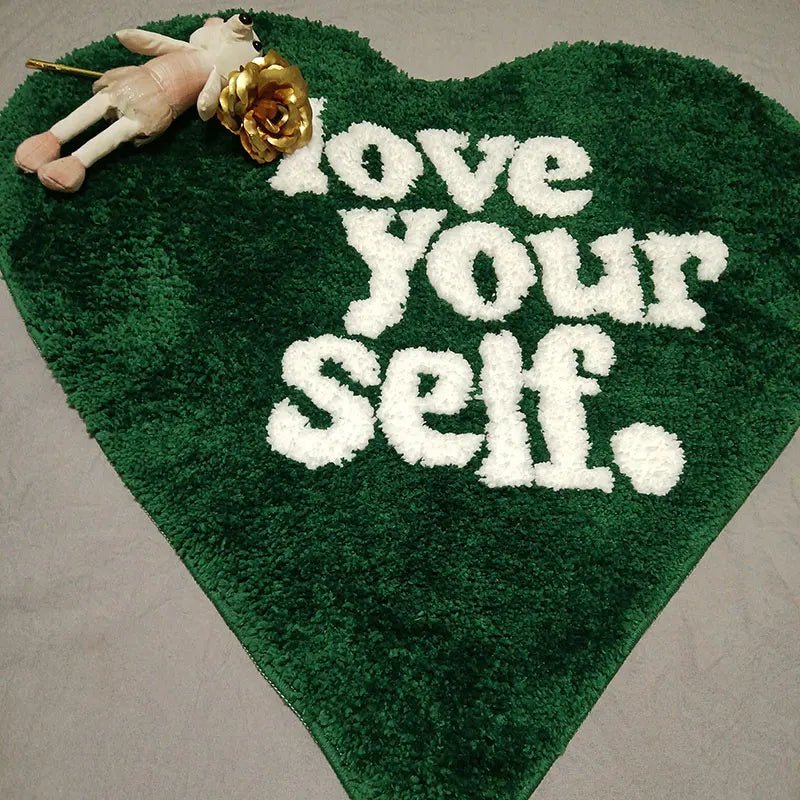 Heart Shape 'Love Your Self' Rug - The House Of BLOC