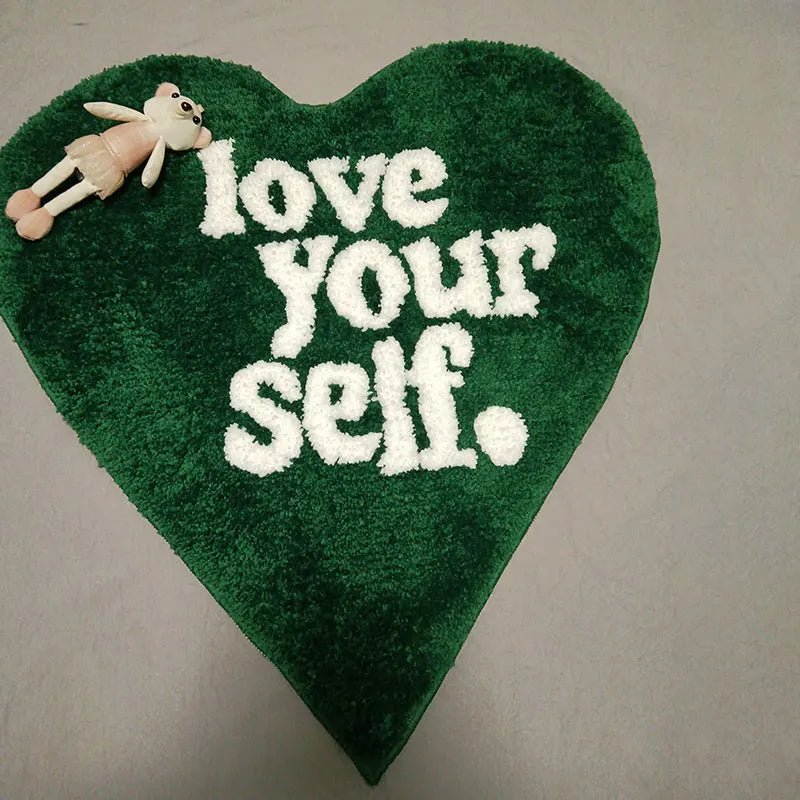 Heart Shape 'Love Your Self' Rug - The House Of BLOC