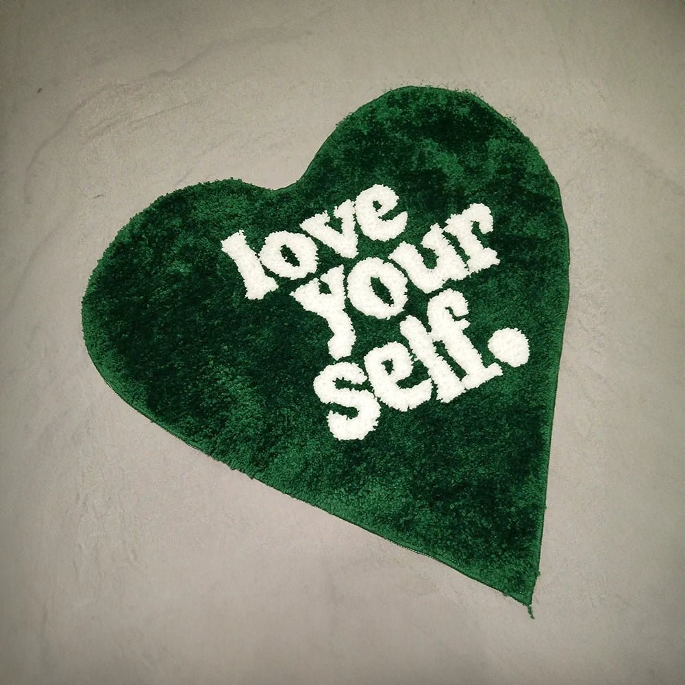 Heart Shape 'Love Your Self' Rug - The House Of BLOC