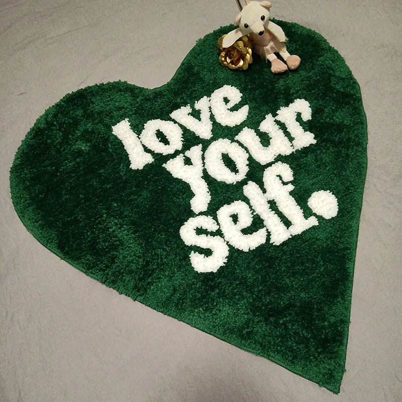 Heart Shape 'Love Your Self' Rug - The House Of BLOC