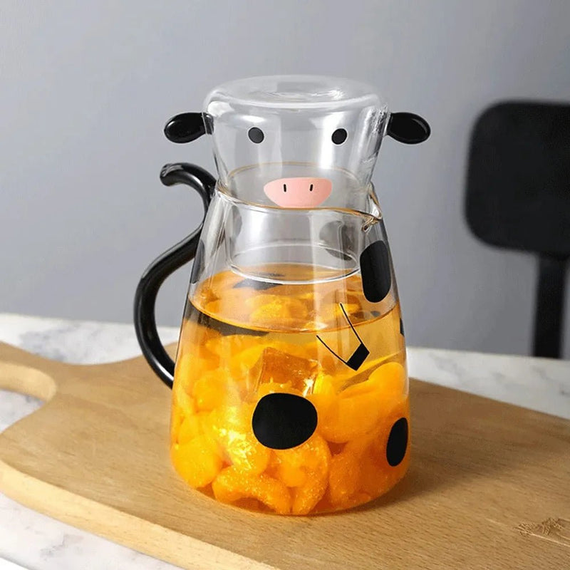 Heat Resistant Cartoon Cow Shape Tea Pot & Cup Set - The House Of BLOC