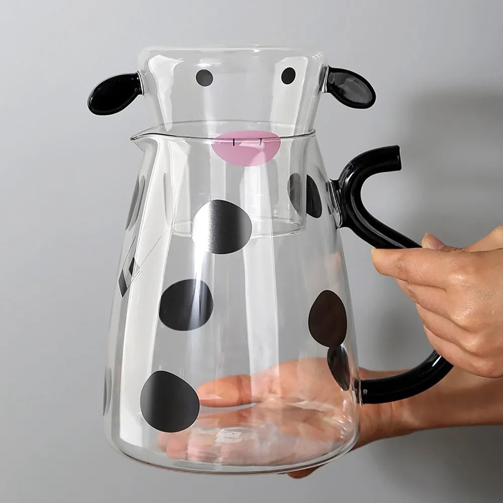 Heat Resistant Cartoon Cow Shape Tea Pot & Cup Set - The House Of BLOC