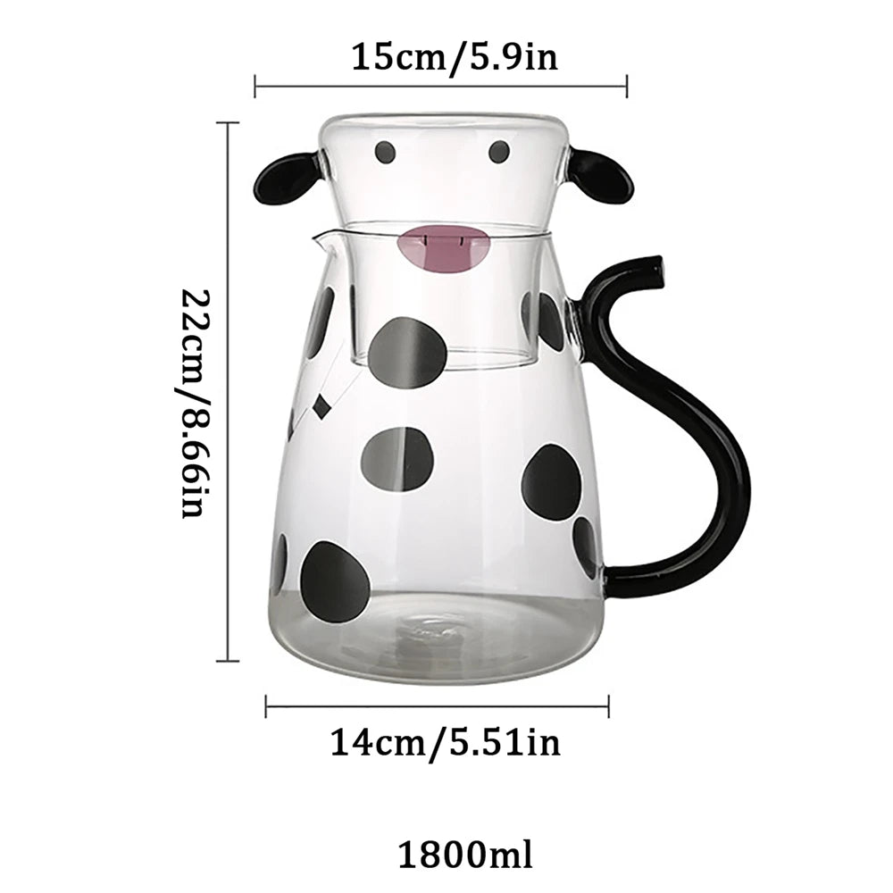 Heat Resistant Cartoon Cow Shape Tea Pot & Cup Set - The House Of BLOC