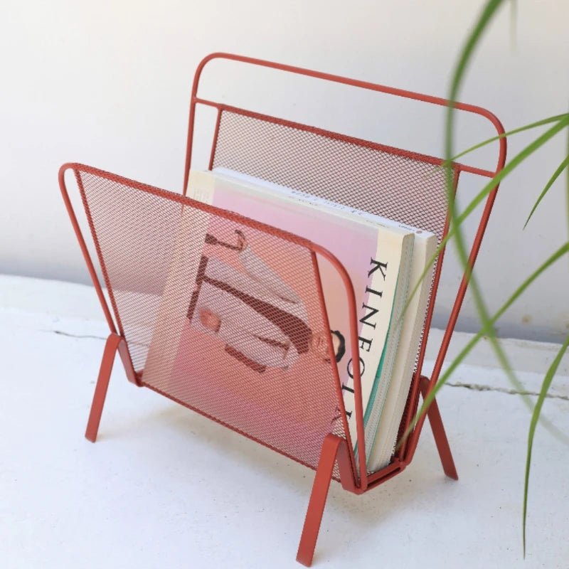 Industrial Red Metal Book Shelf - The House Of BLOC