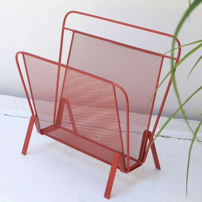 Industrial Red Metal Book Shelf - The House Of BLOC