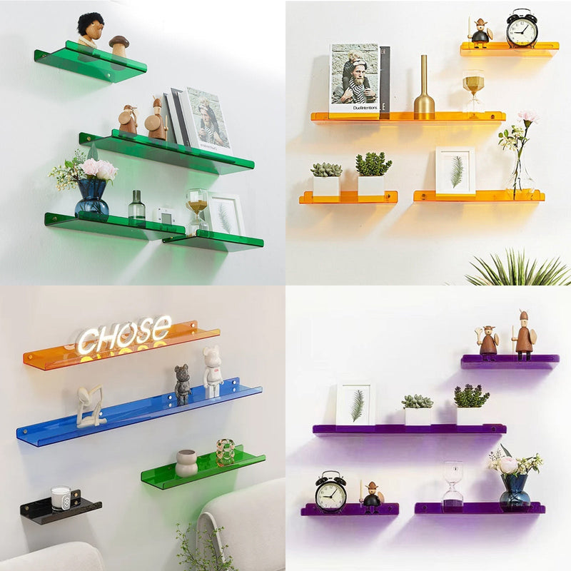 Invisible Coloured Wall Mounted Floating Shelves - The House Of BLOC