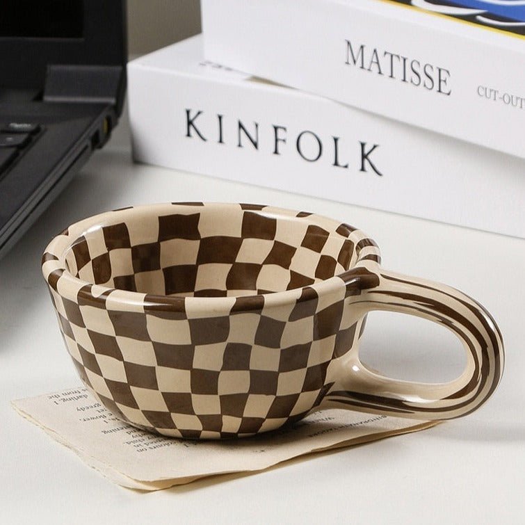 Irregular Chessboard Chequered Ceramic Mug - The House Of BLOC