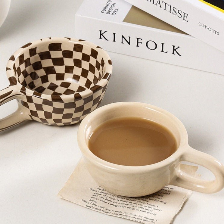 Irregular Chessboard Chequered Ceramic Mug - The House Of BLOC