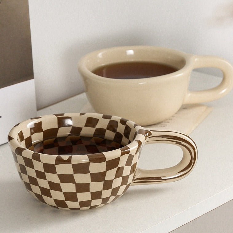 Irregular Chessboard Chequered Ceramic Mug - The House Of BLOC