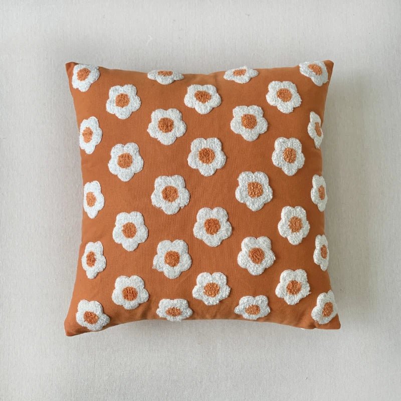 Jacquard Floral Design Cushion Cover - The House Of BLOC