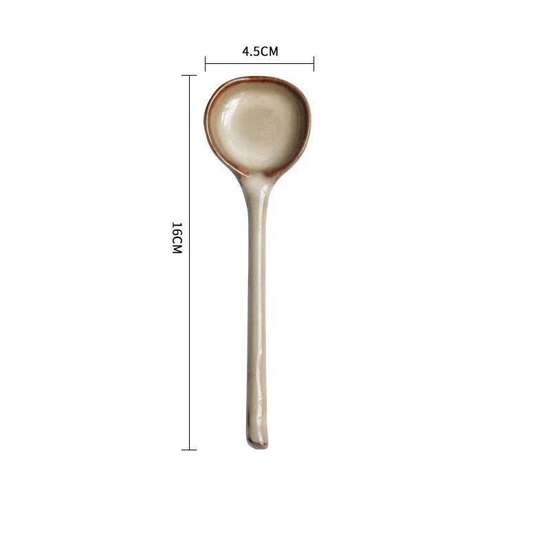 Japanese Style Ceramic Long Handled Spoon - The House Of BLOC