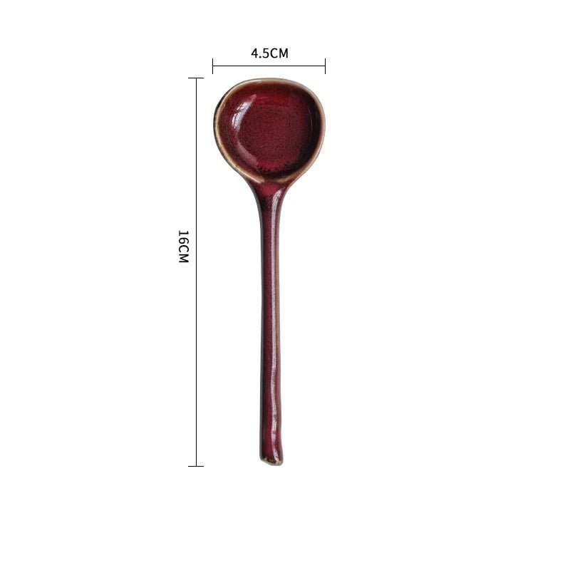 Japanese Style Ceramic Long Handled Spoon - The House Of BLOC