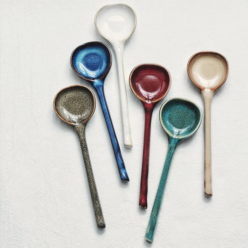 Japanese Style Ceramic Long Handled Spoon - The House Of BLOC