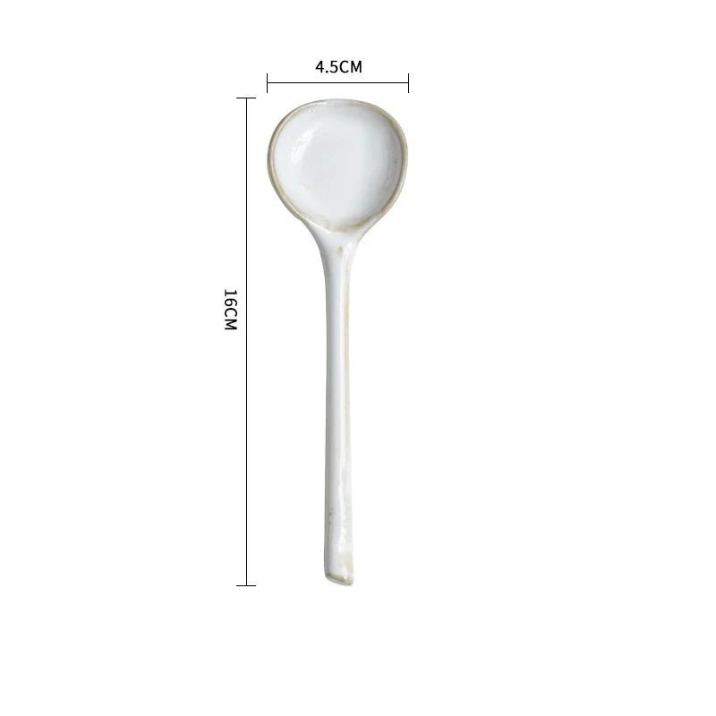 Japanese Style Ceramic Long Handled Spoon - The House Of BLOC