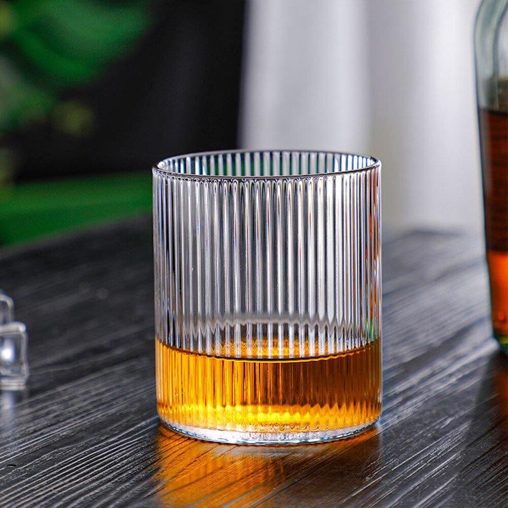 Japanese Style Clear Striped Glass Cup - The House Of BLOC