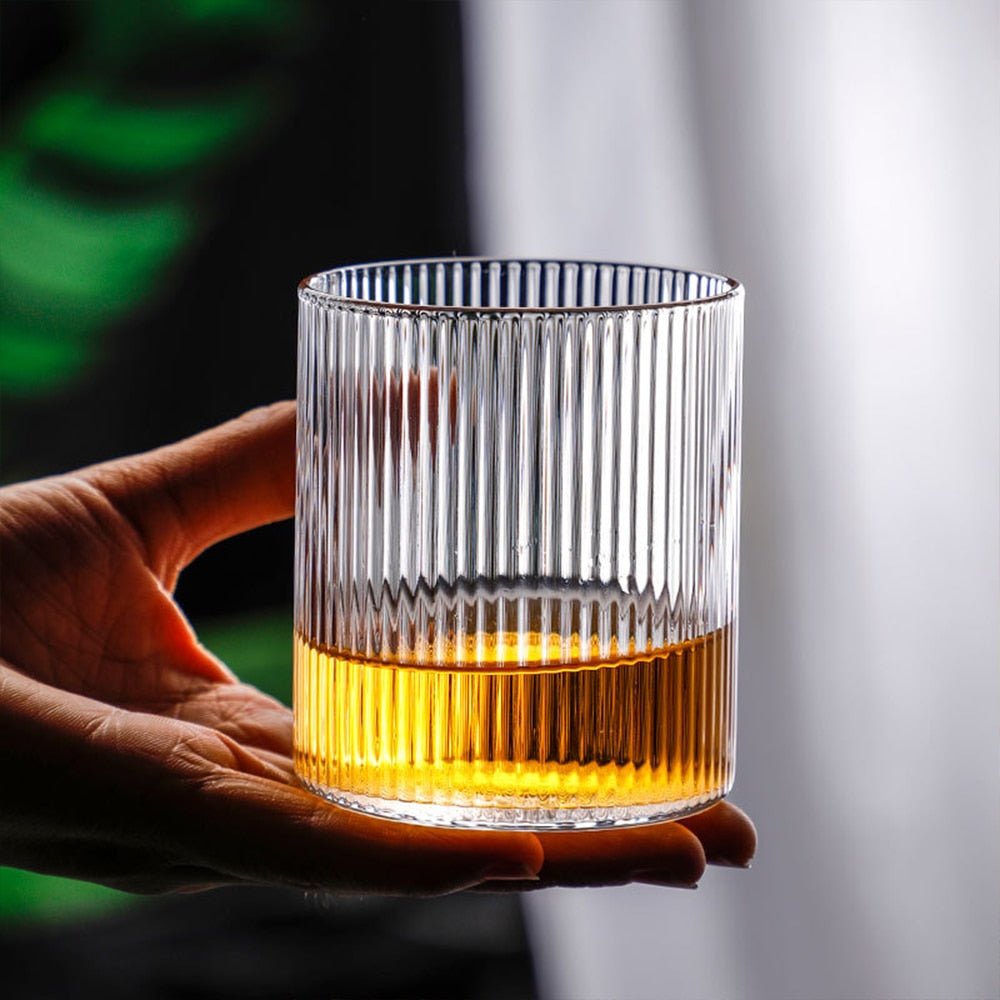 Japanese Style Clear Striped Glass Cup - The House Of BLOC