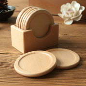 Japanese Style Six Piece Wooden Coaster Set - The House Of BLOC