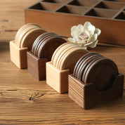 Japanese Style Six Piece Wooden Coaster Set - The House Of BLOC