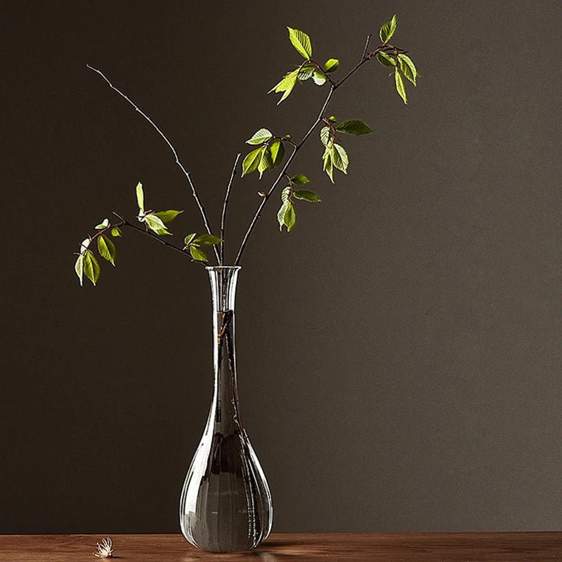 Japanese Zen Inspired Transparent Glass Vase - The House Of BLOC