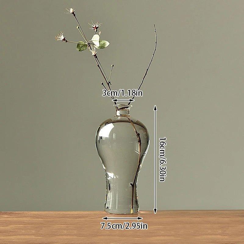Japanese Zen Inspired Transparent Glass Vase - The House Of BLOC